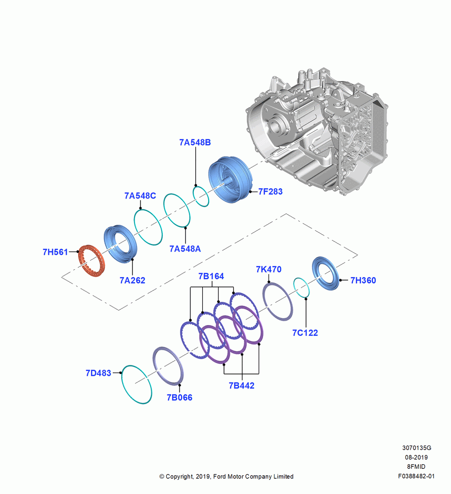 35G - Overdrive Clutch and Components, 8 Speed Auto Trans 8F24; 19/AUG/2019
