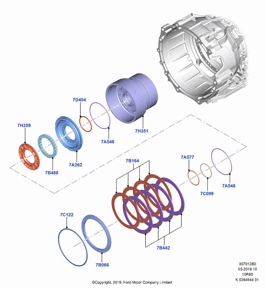 28D - Direct Clutch and Components, 10 Speed Auto Transmission (10R80); 21/OCT/2019