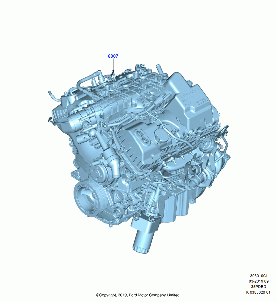 00J - Engine Assy Fully Dressed, 3.5L Cyclone V6 Petrol TIVCT; 21/OCT/2019