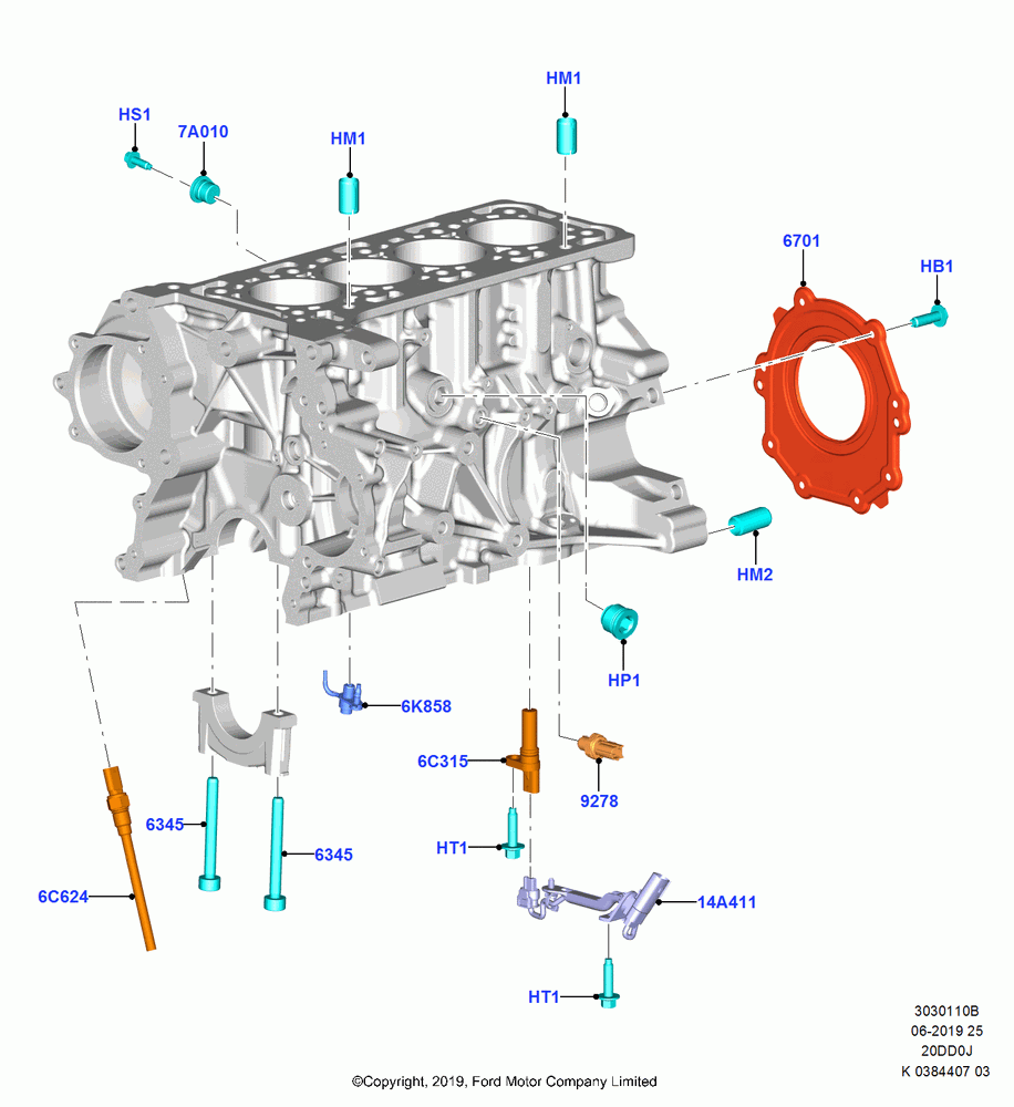 10B - Cylinder Block and Plugs, 2.0 EcoBlue D; 21/OCT/2019
