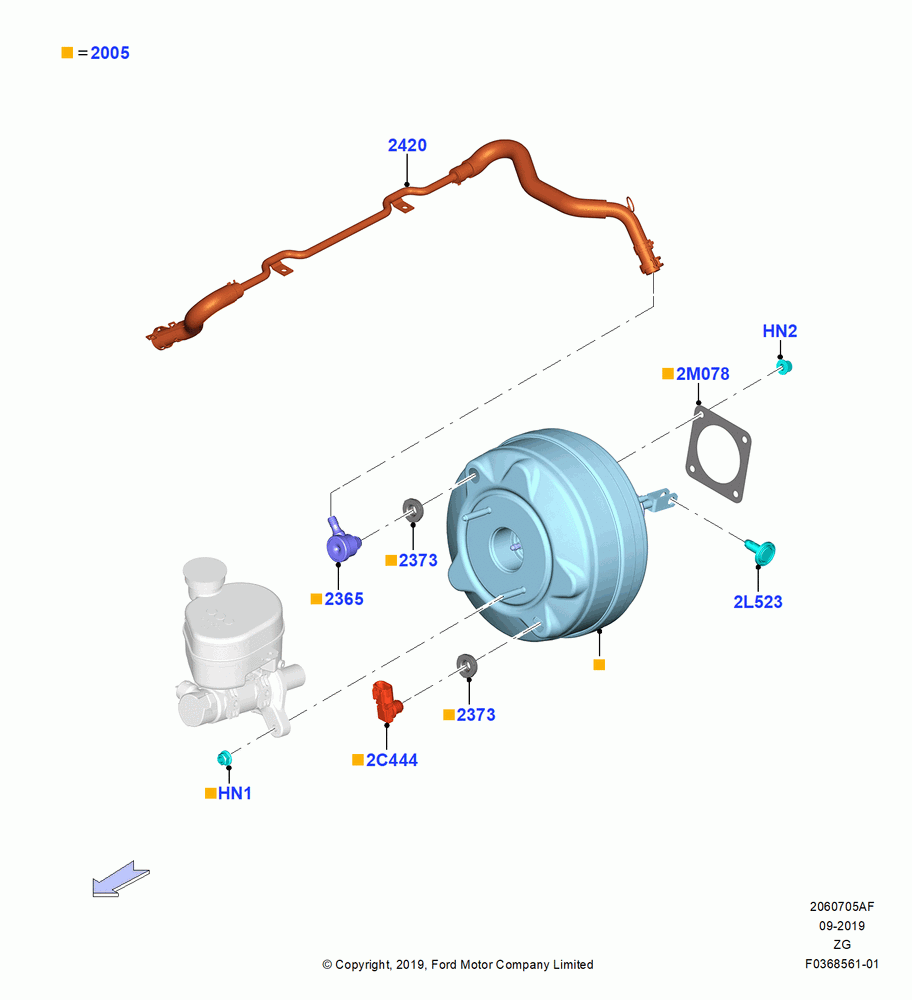 05AF - Brake Booster, 5.0L V8 32V DOHC EFI Modular; 11/JUN/2018