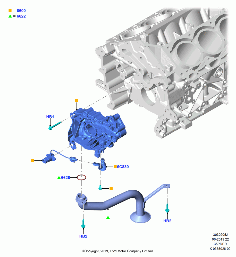 05J - Oil Pump, 3.5L Cyclone V6 Petrol TIVCT; 21/OCT/2019