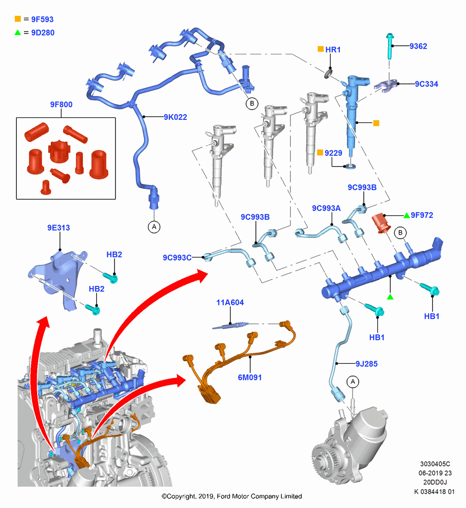 05C - Fuel Injectors and Pipes, 2.0 EcoBlue D; 21/OCT/2019