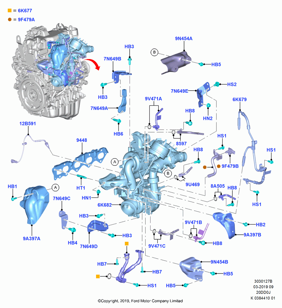 27B - Combined Turbocharger And Exhaust, 2.0 EcoBlue D; 21/OCT/2019