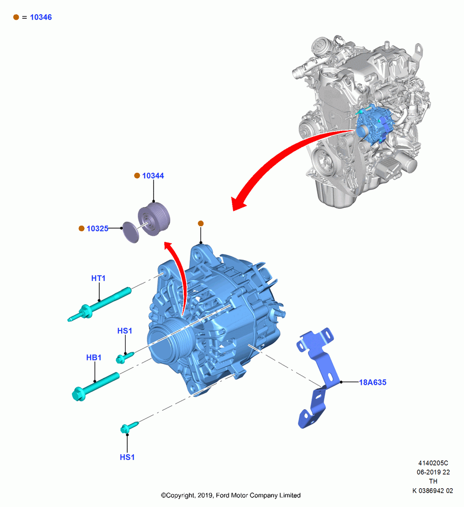 05C - Alternator and Mountings, 2.0 EcoBlue D; 21/OCT/2019