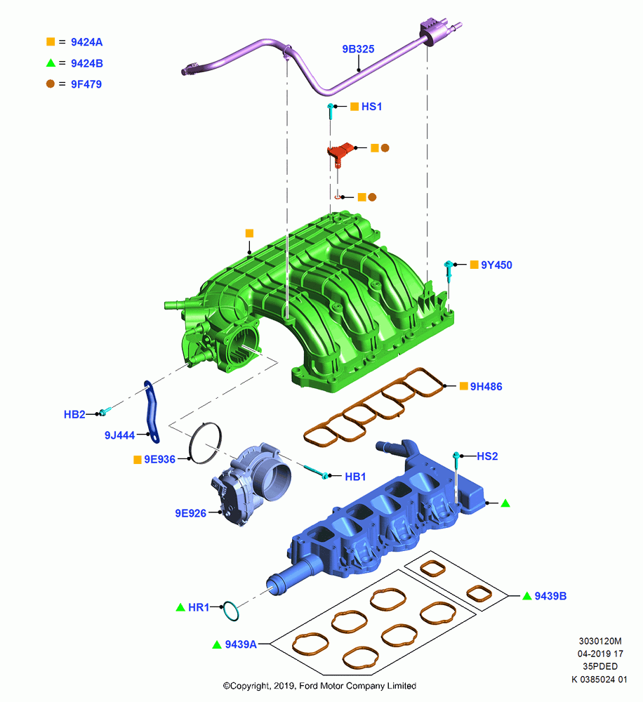 20M - Intake Manifold, 3.5L Cyclone V6 Petrol TIVCT; 21/OCT/2019