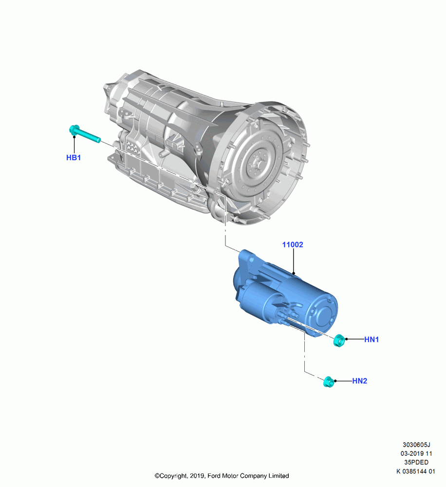 05J - Starter Motor, 3.5L Cyclone V6 Petrol TIVCT; 21/OCT/2019