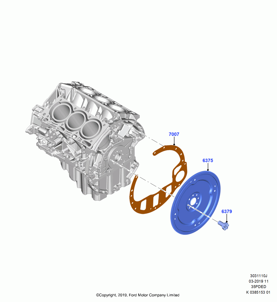 10J - Flywheel, 3.5L Cyclone V6 Petrol TIVCT; 21/OCT/2019
