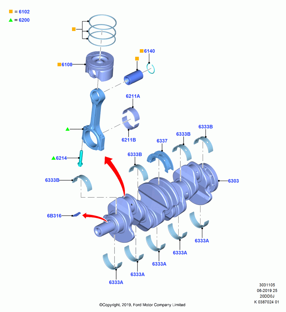 05 - Crankshaft/Pistons and Bearings, 2.0 EcoBlue D; 21/OCT/2019