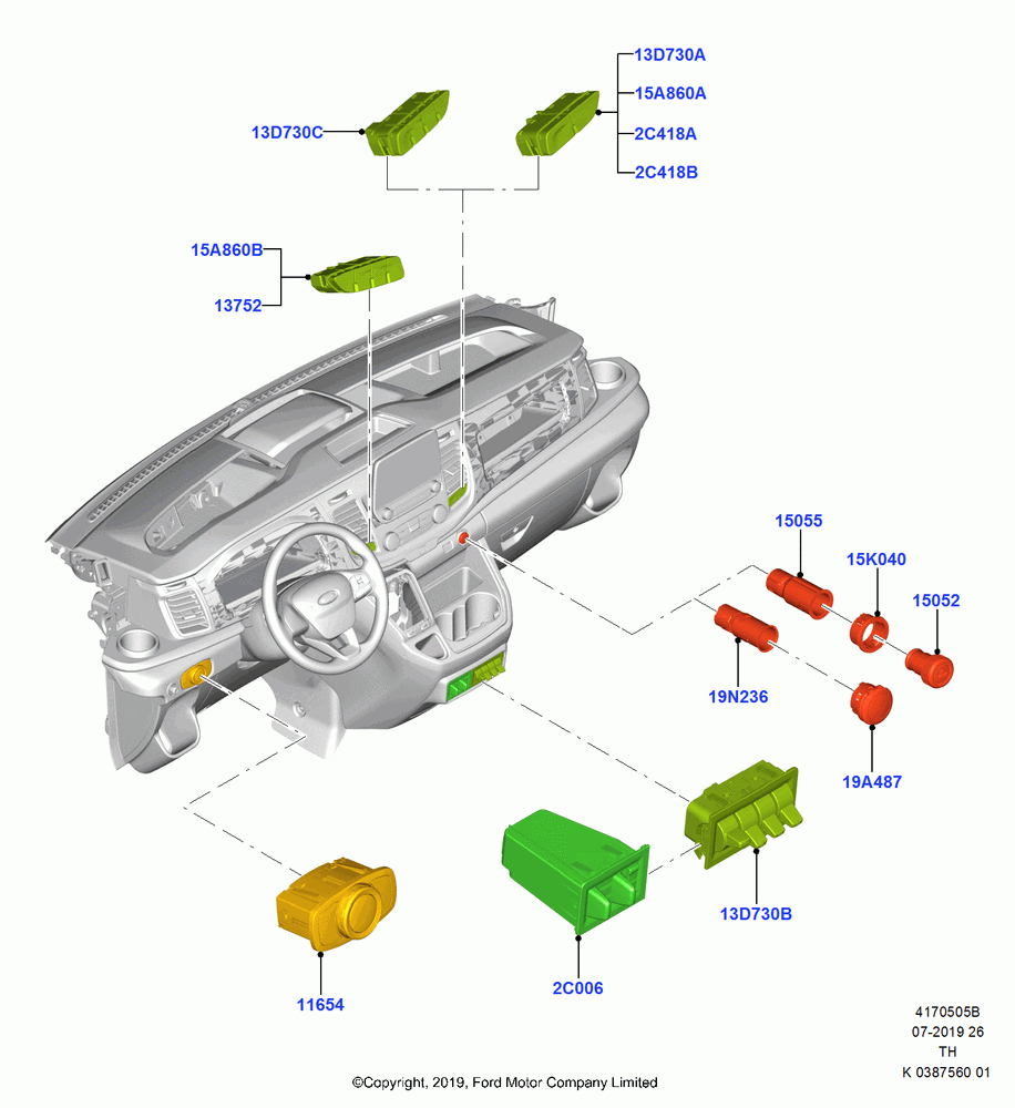 05B - Instrument Panel Related Parts; 21/OCT/2019