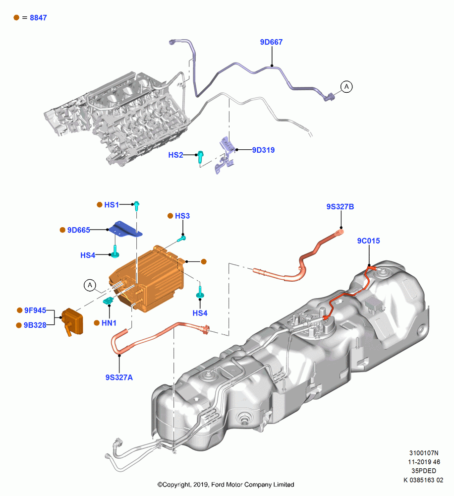 07N - Fuel Vapour System, 3.5L Cyclone V6 Petrol TIVCT; 21/OCT/2019