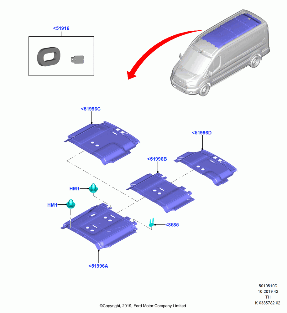 10D - Headlining and Sun Visors, With Low Roof, Centre And Rear; 21/OCT/2019