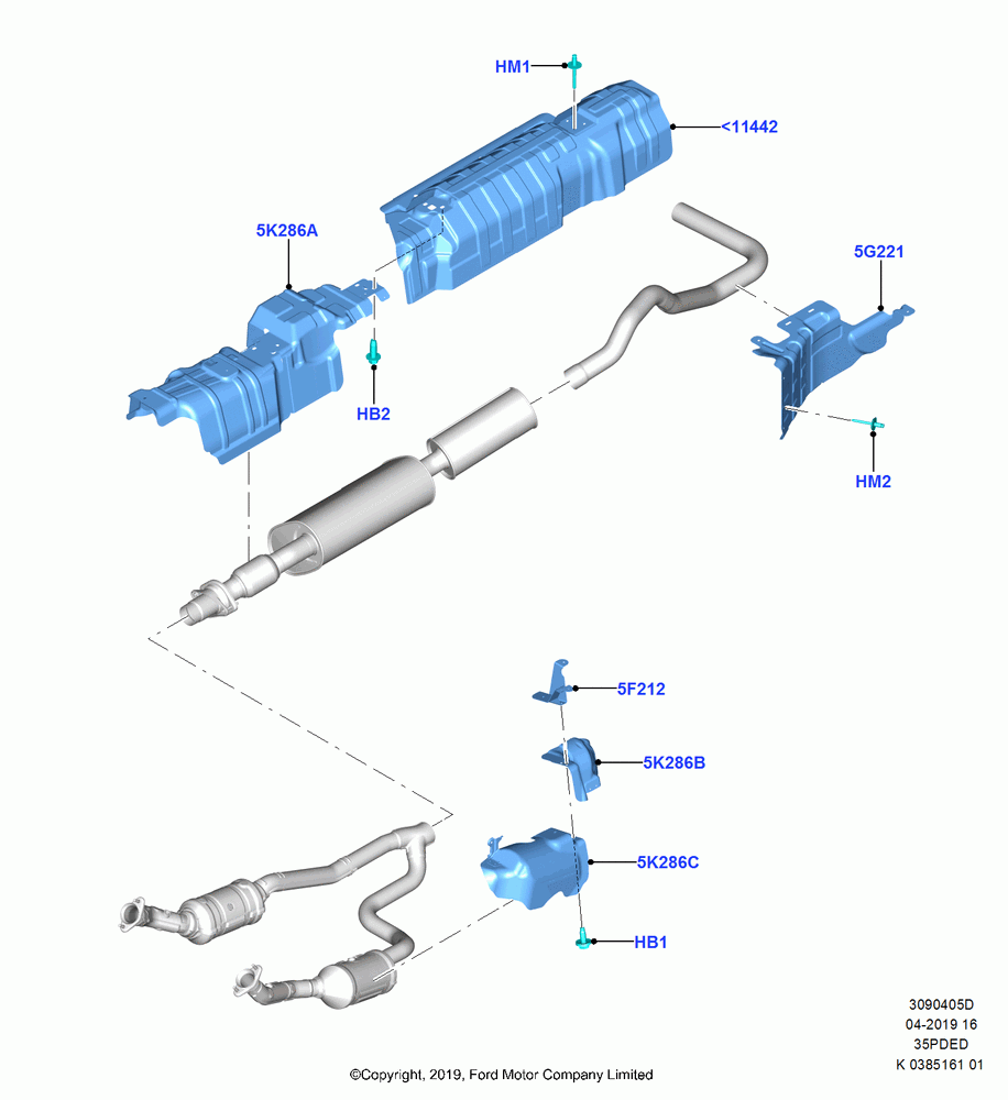 05D - Heat Shields - Exhaust System, 3.5L Cyclone V6 Petrol TIVCT; 21/OCT/2019