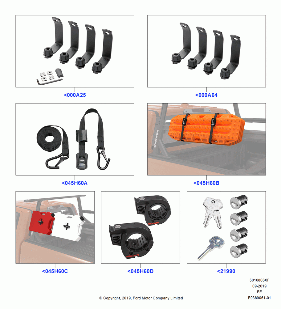 06XF - Accessory Roof Rack Mounting Kits, Yakima Load Straps, Yakima Rack And Carrier Lock Kit; 11/JUL/2016