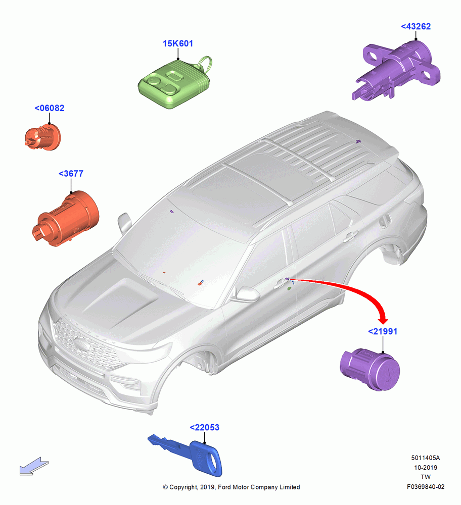 Vehicle Lock Sets and Repair Kits, Less Keyless Entry System, With Keyless Entry System 2