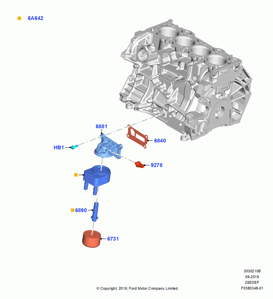 10B - Oil Cooler and Filter, 2.5L DURA D4 IVCT ATK HEV/PHEV; 19/AUG/2019
