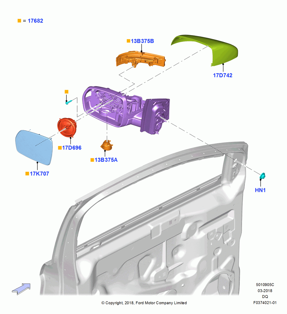 05C - Exterior Rear View Mirror, Asia Pacific Market Derivative; 06/SEP/2018