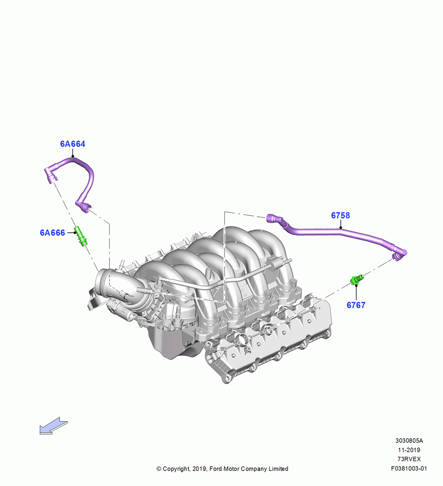 05A - Emission Control - Crankcase, 7.3L 2V DEVCT NA PFI V8 Gas, 7.3L 2V DVCT NA PFI V8 GAS - B; 04/NOV/2019