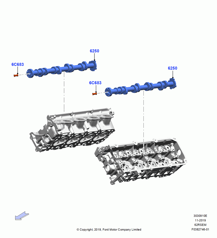 Camshaft, 6.2L 16V OHC NA V8 Gas