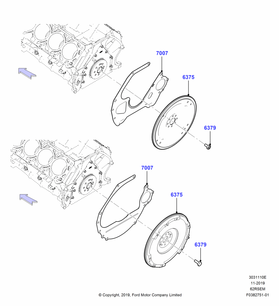 10E - Flywheel, 6.2L 16V OHC NA V8 Gas; 04/NOV/2019