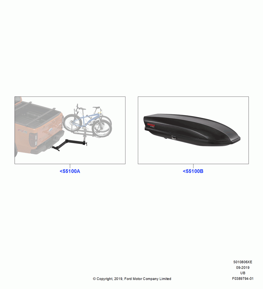 06XE - Accessory Roof Rack Mounting Kits, Hitch Swing Adaptor, Cargo Box, Yakima; 24/OCT/2017-03/MAR/2019