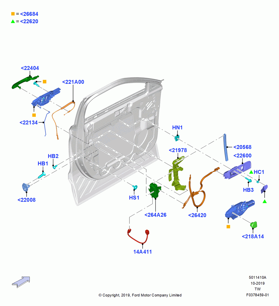 10A - Front Door Lock Controls, 5 DOOR SUV; 06/MAY/2019