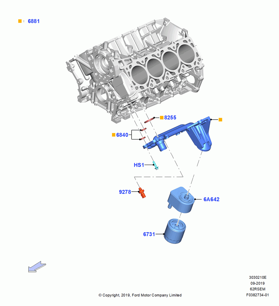10E - Oil Cooler and Filter, 6.2L 16V OHC NA V8 Gas; 04/NOV/2019