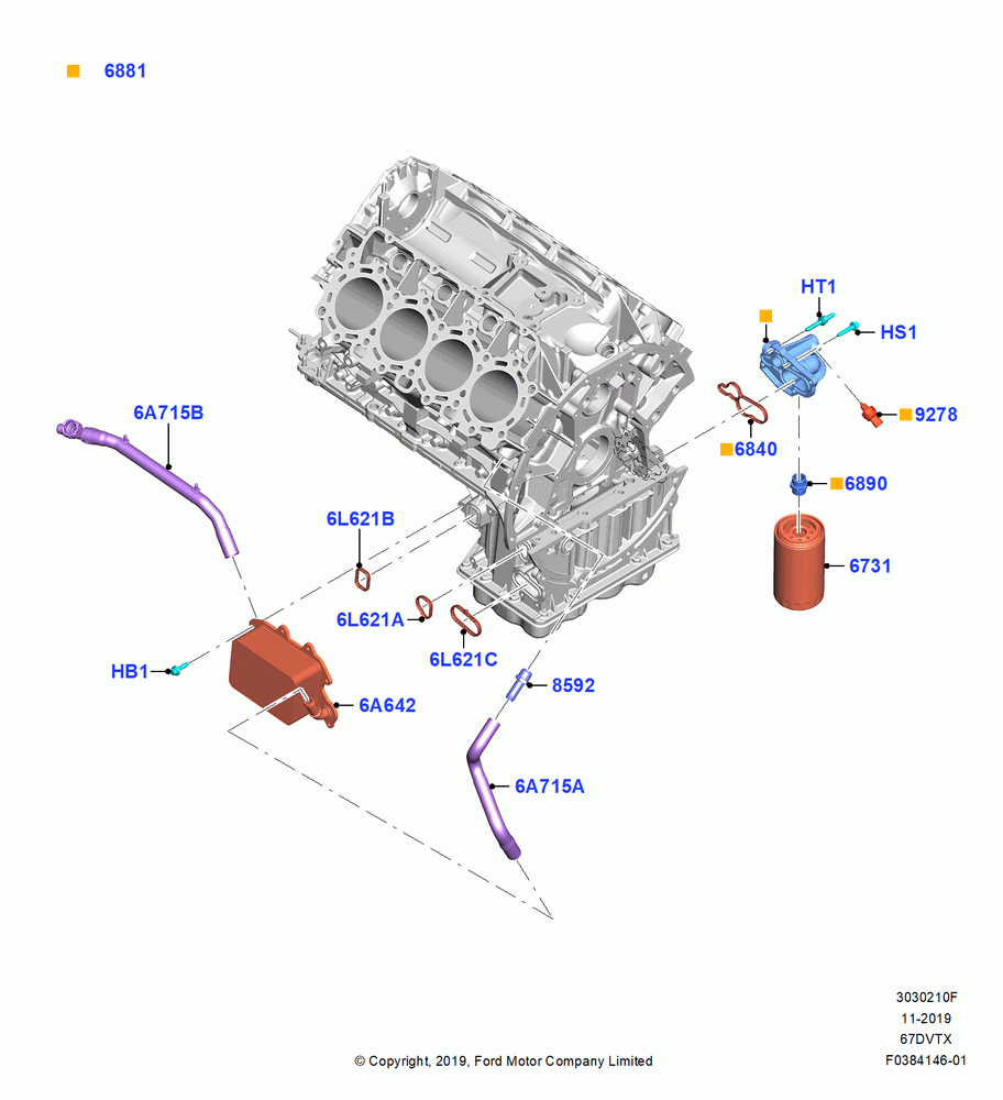 10F - Oil Cooler and Filter, 6.7L 4V V8 T/C Diesel; 04/NOV/2019