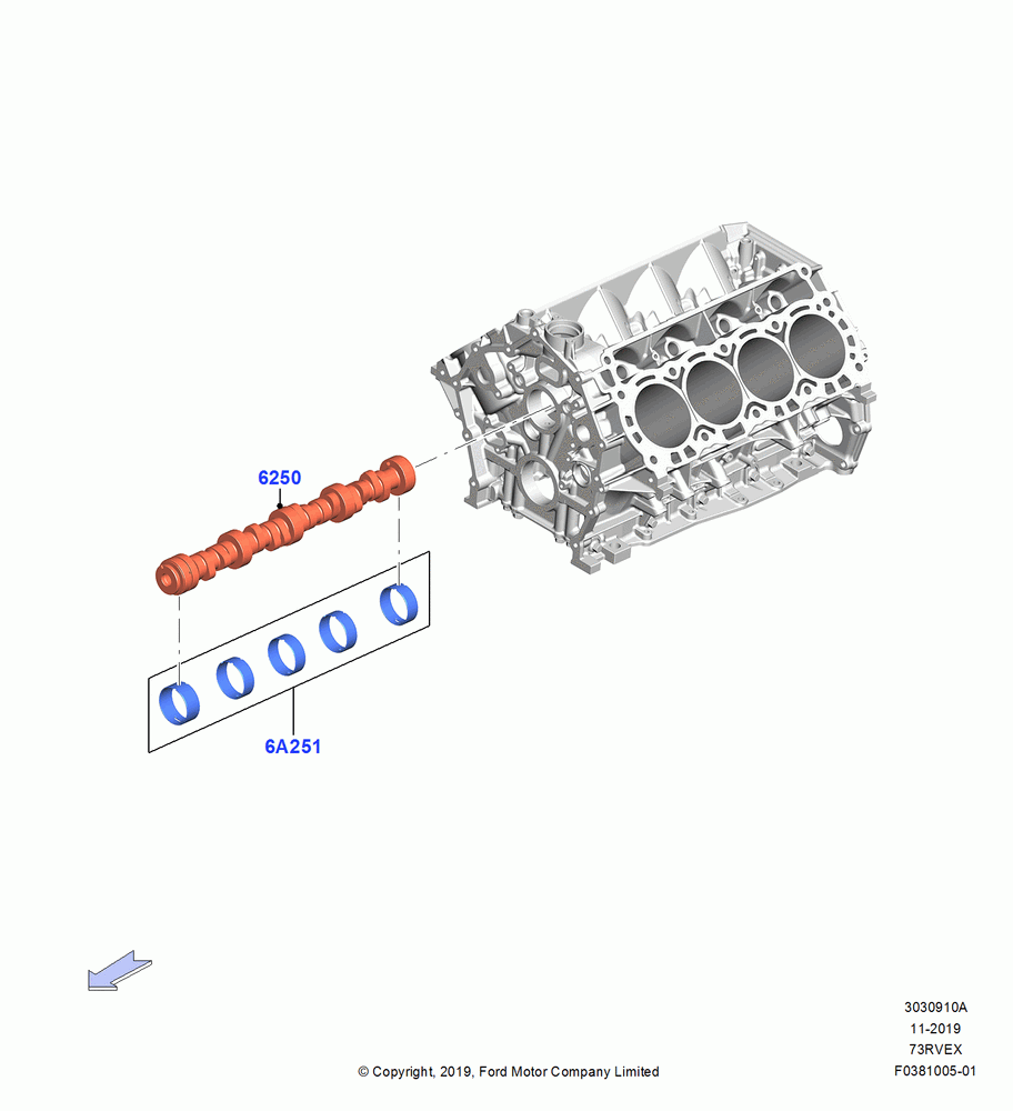 Camshaft, 7.3L 2V DEVCT NA PFI V8 Gas, 7.3L 2V DVCT NA PFI V8 GAS - B