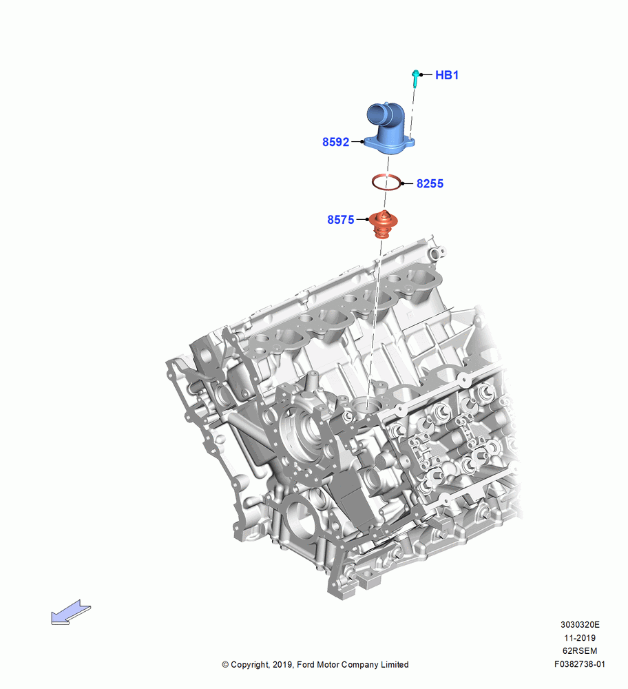 Thermostat/Housing & Related Parts, 6.2L 16V OHC NA V8 Gas