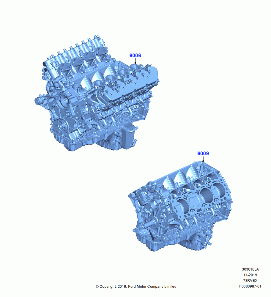 05A - Service Engine and Short Block, 7.3L 2V DEVCT NA PFI V8 Gas, 7.3L 2V DVCT NA PFI V8 GAS - B; 04/NOV/2019
