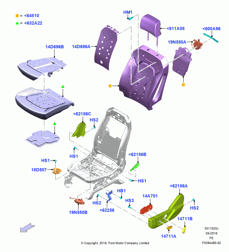 20J - Front Seat Pads/Valances & Heating, Drv Power Seat Adjust With Memory, Drviver Heated Vented Cooled Seat; 04/NOV/2019