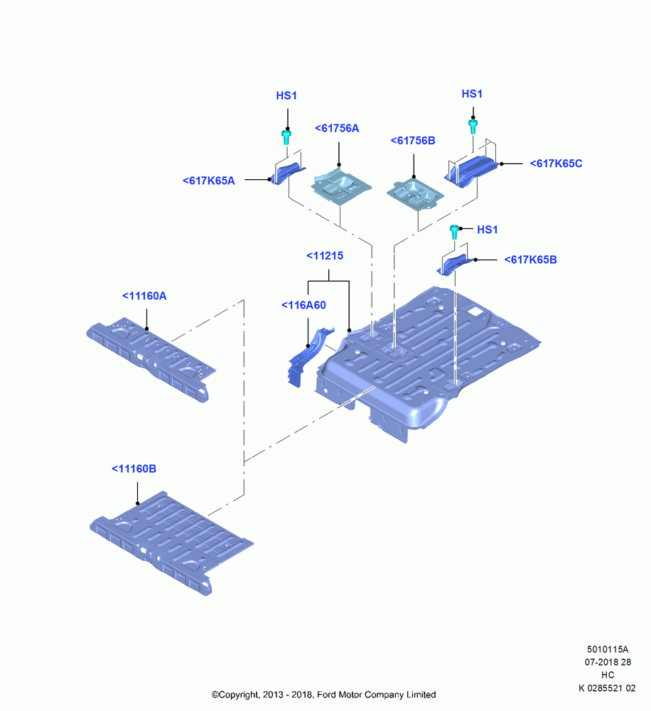 15A - Floor Pan - Center and Rear, (-)"CDN/PR/USA"; 30/SEP/2013