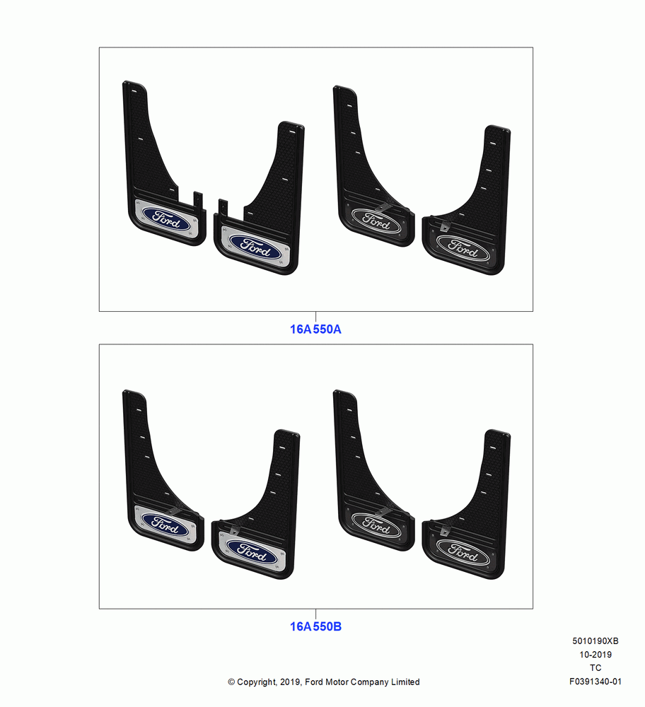 90XB - Mudflaps, Ford Licensed Accessories; 19/AUG/2019