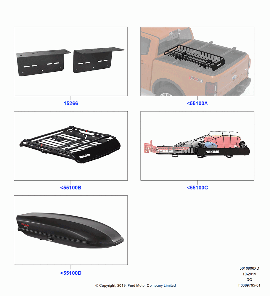 06XD - Accessory Roof Rack Mounting Kits, Yakima Roof Mounted Cargo Baskets; 19/JAN/2015