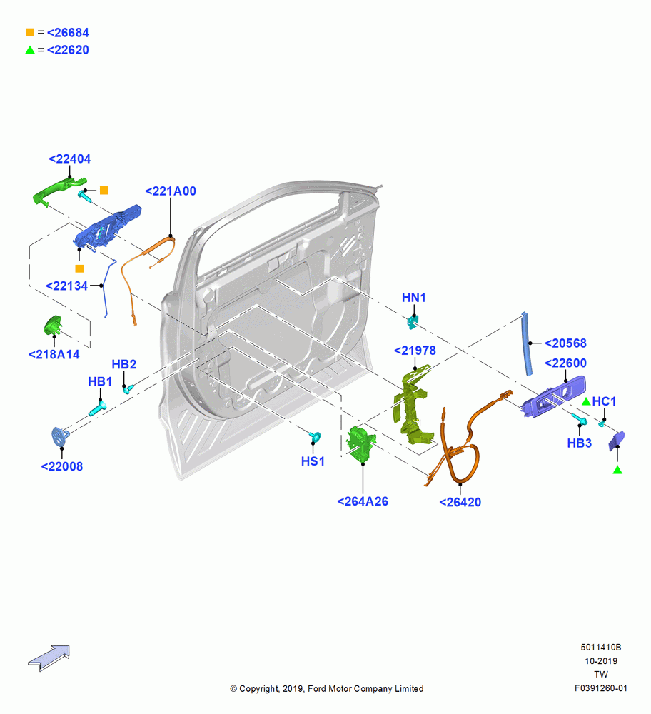 10B - Front Door Lock Controls, Sedan Police; 06/MAY/2019
