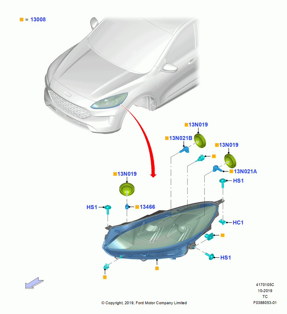 Headlamps and Front Flasher Lamps, Halogen Projector Headlamps