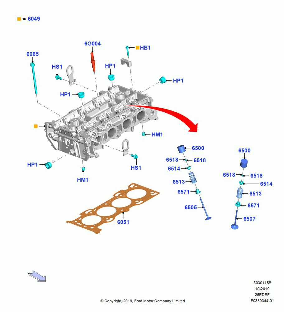 15B - Cylinder Head, 2.5L DURA D4 IVCT ATK HEV/PHEV; 19/AUG/2019