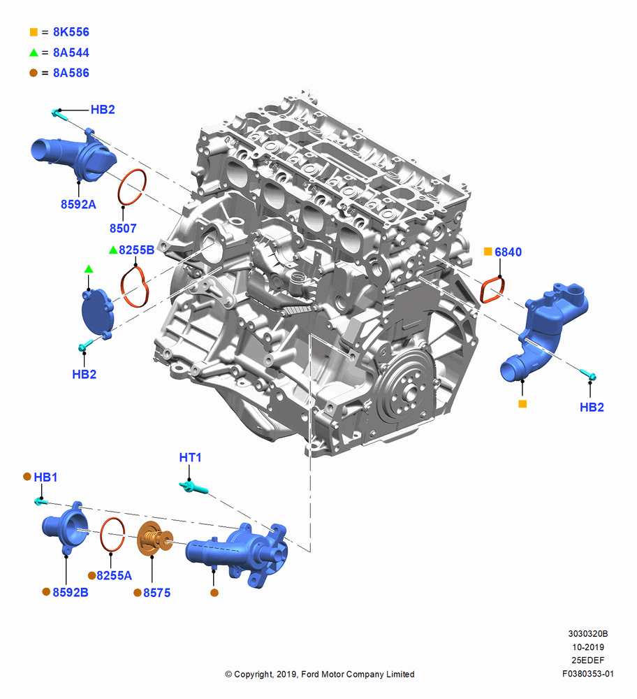 20B - Thermostat/Housing & Related Parts, 2.5L DURA D4 IVCT ATK HEV/PHEV; 19/AUG/2019