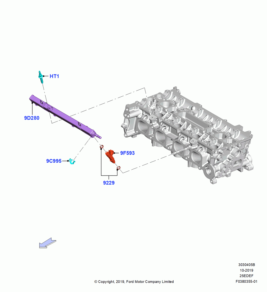 05B - Fuel Injectors and Pipes, 2.5L DURA D4 IVCT ATK HEV/PHEV; 19/AUG/2019