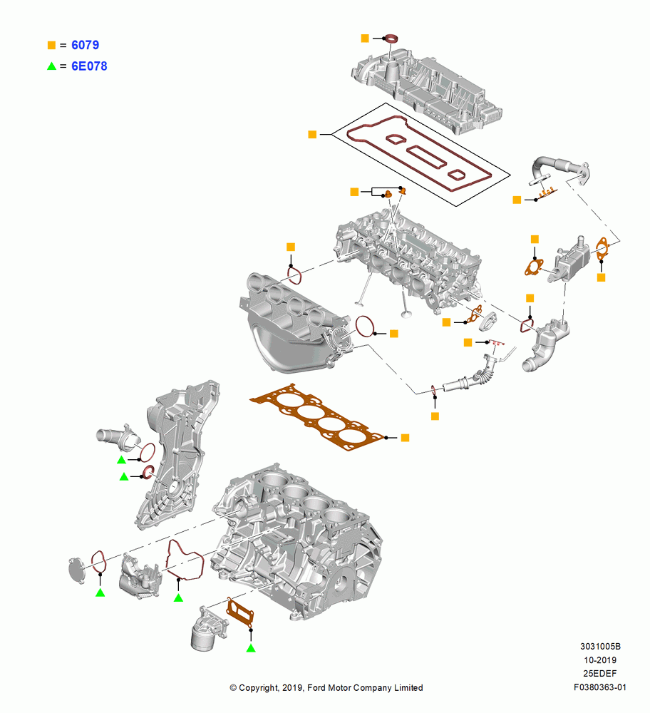 05B - Engine Gasket Kits, 2.5L DURA D4 IVCT ATK HEV/PHEV; 19/AUG/2019