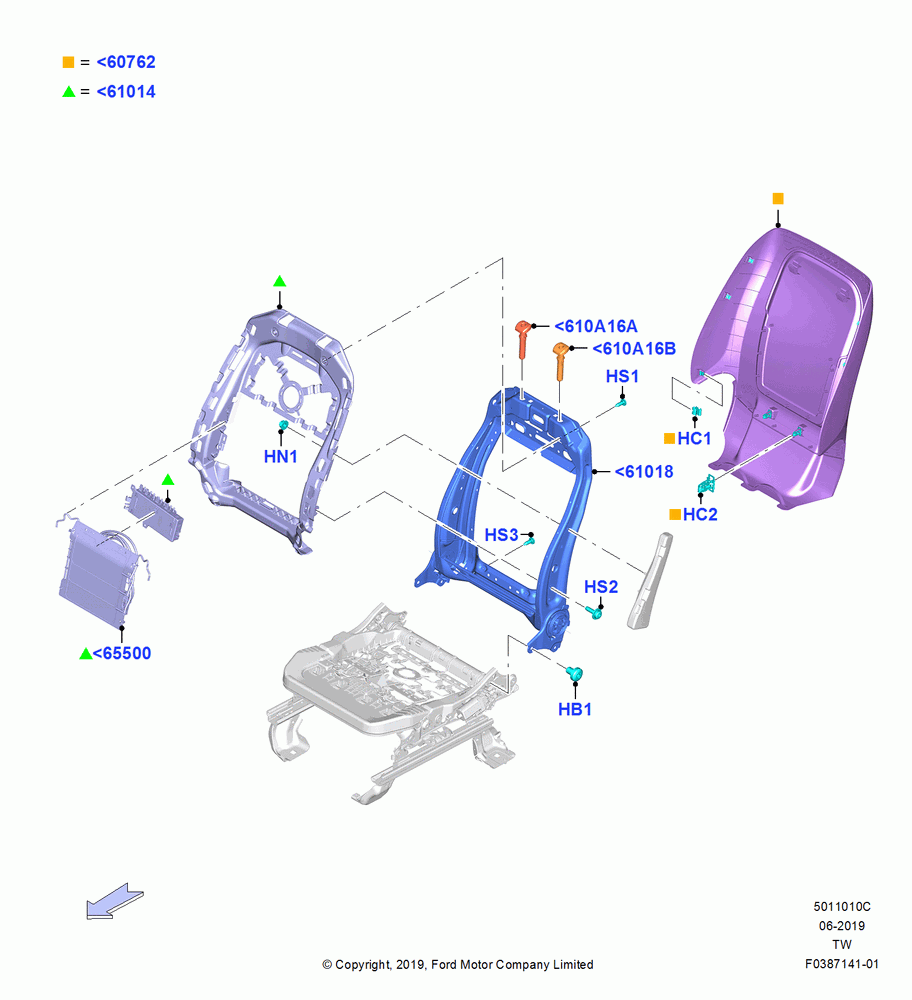 10C - Front Seat Back, Pwr 8-Way Driver Seat Adjust Lvl 2; 06/MAY/2019