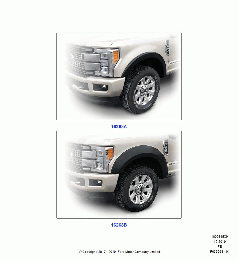 15XH - Body Dress Up Kits - Side, Preassembled, Fender Flare Kits, Textured Finish; 20/NOV/2017