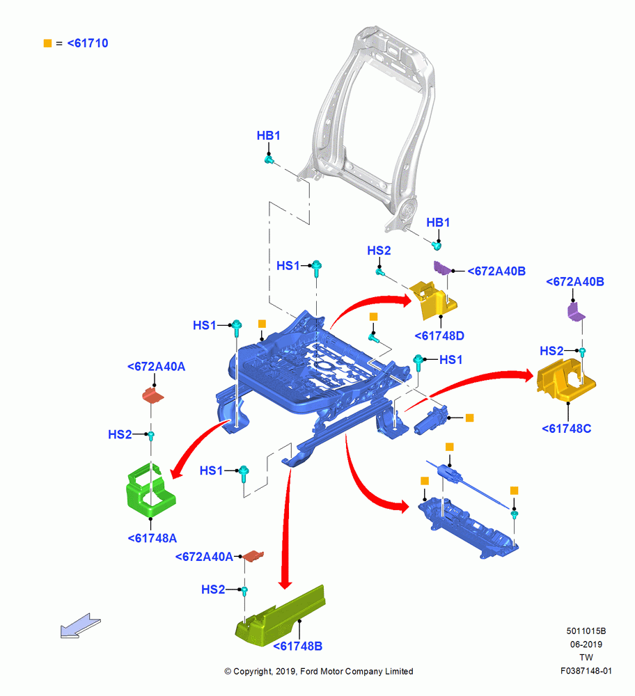 15B - Front Seat Base, With Driver 8 Way Pwr.Seat Adjuster; 06/MAY/2019