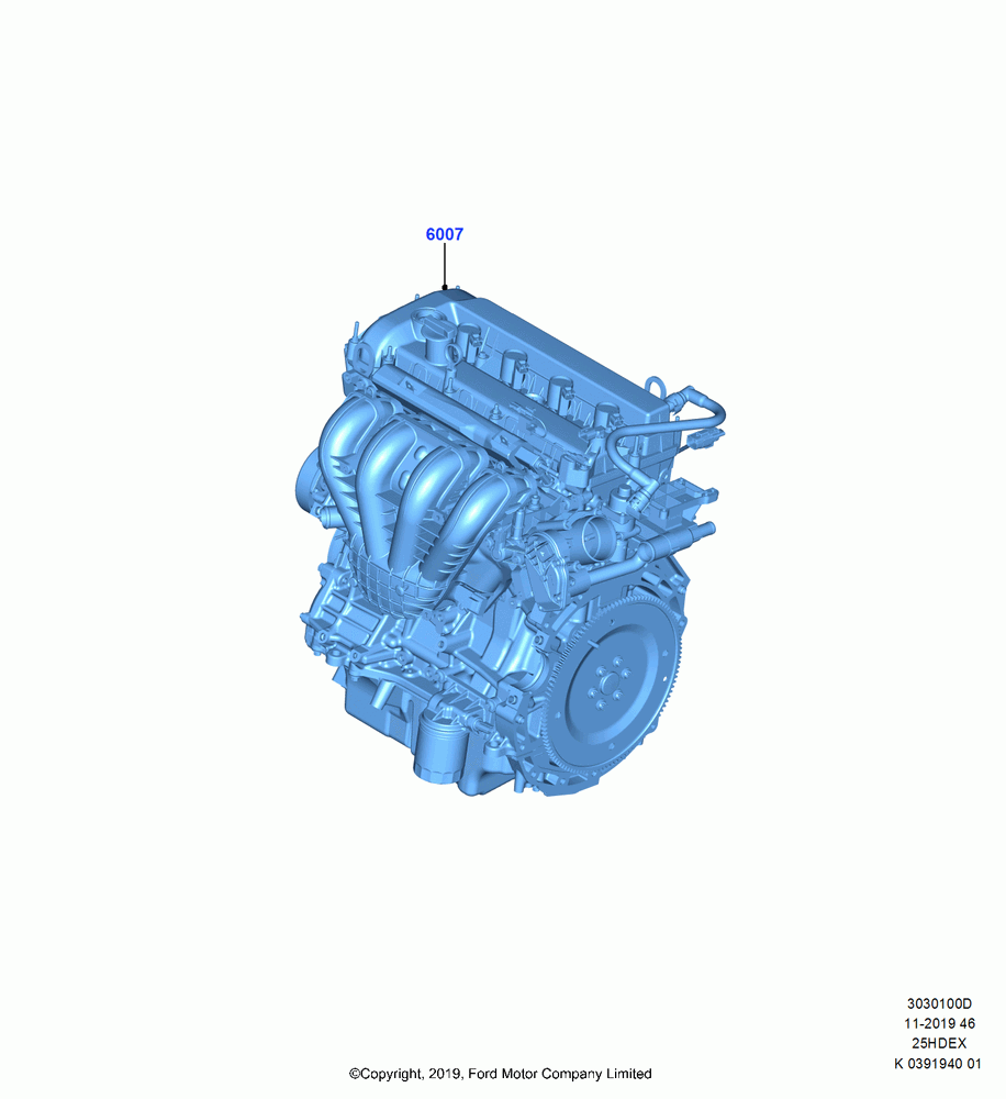 00D - Engine Assy Fully Dressed, 2.5L Duratec (110kW/150PS), (+)"CDN/PR/USA"; 07/SEP/2017