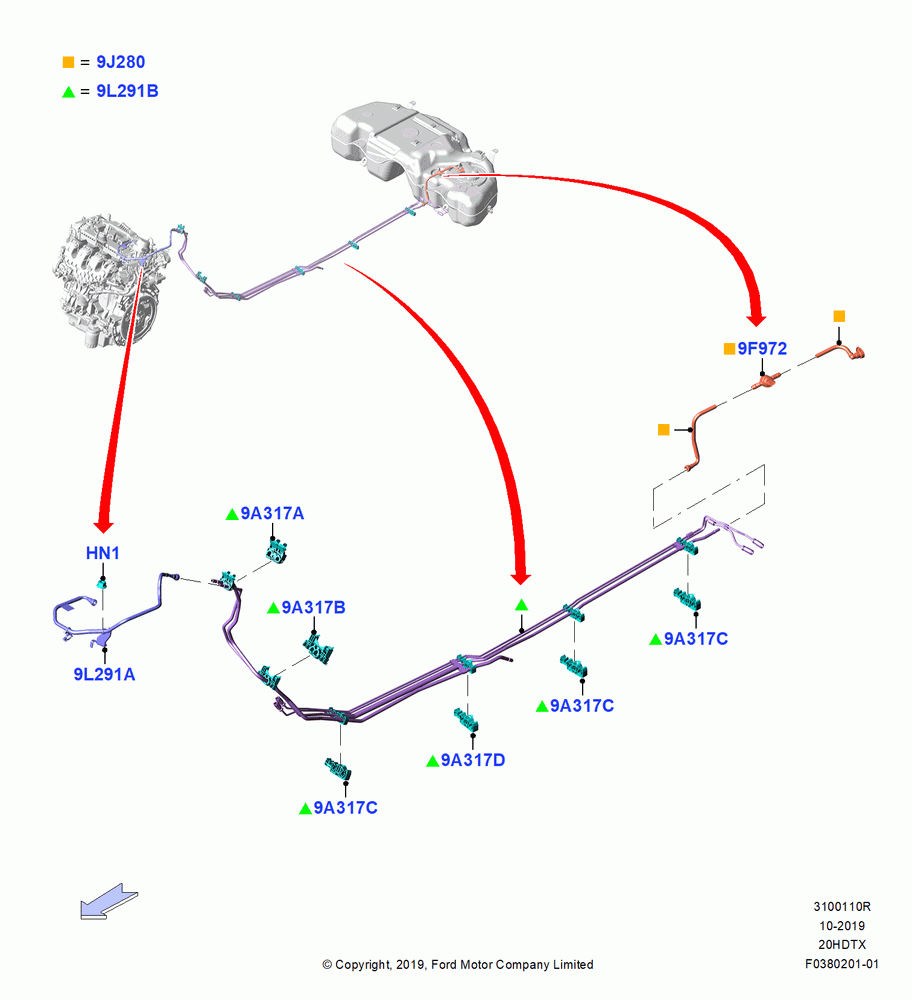10R - Fuel Lines, 2.0L EcoBoost (240PS); 19/AUG/2019