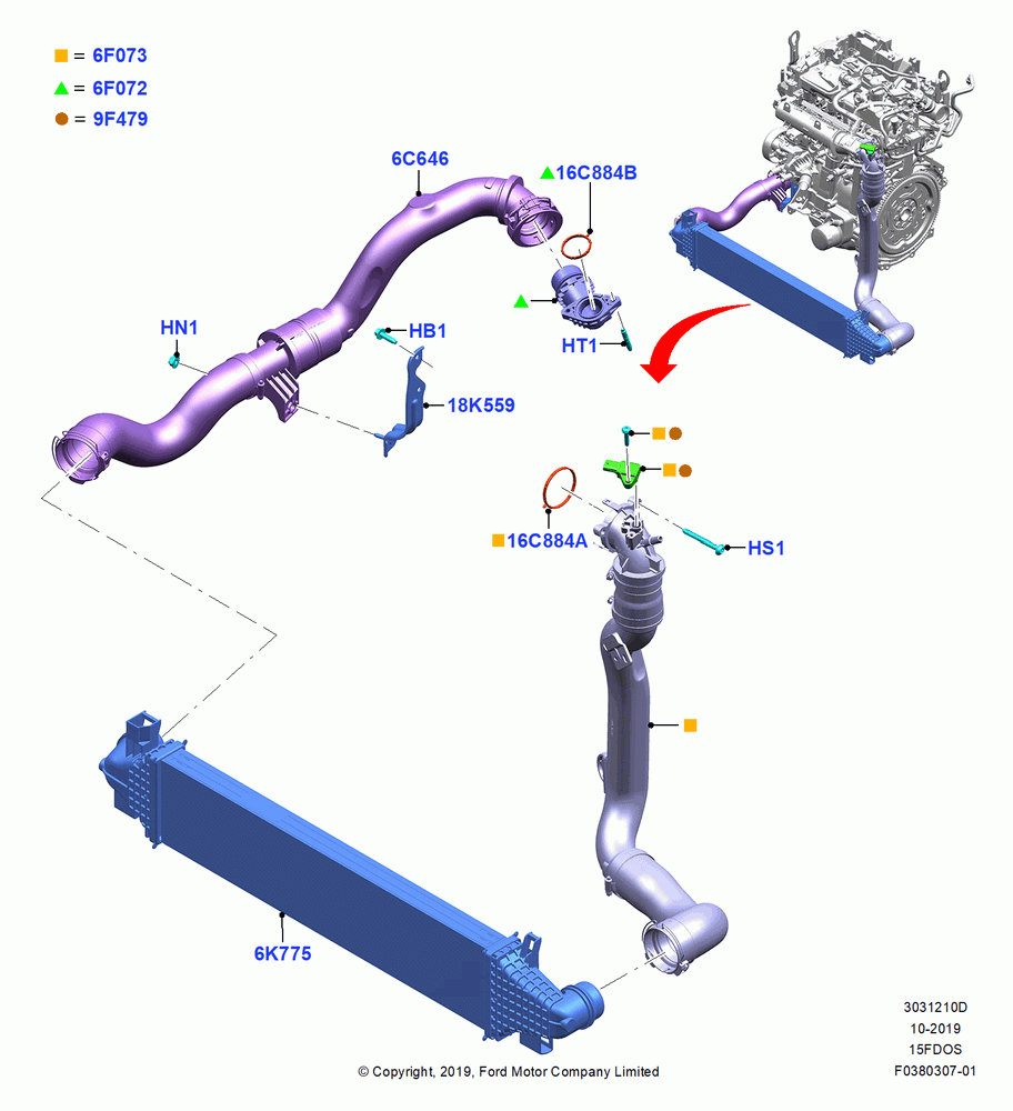 10D - Intercooler/Air Ducts and Hoses, 1.5L Dragon (175/180PS); 19/AUG/2019