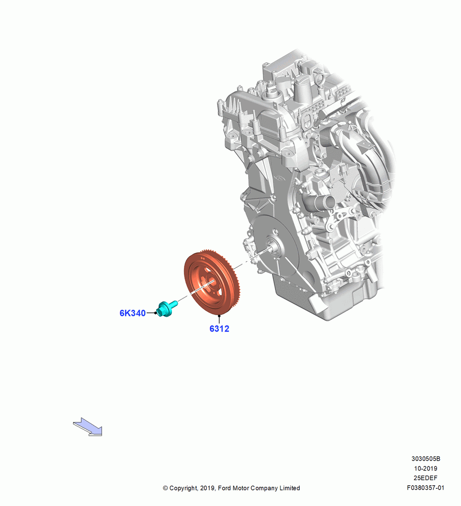 Pulleys and Drive Belts, 2.5L DURA D4 IVCT ATK HEV/PHEV