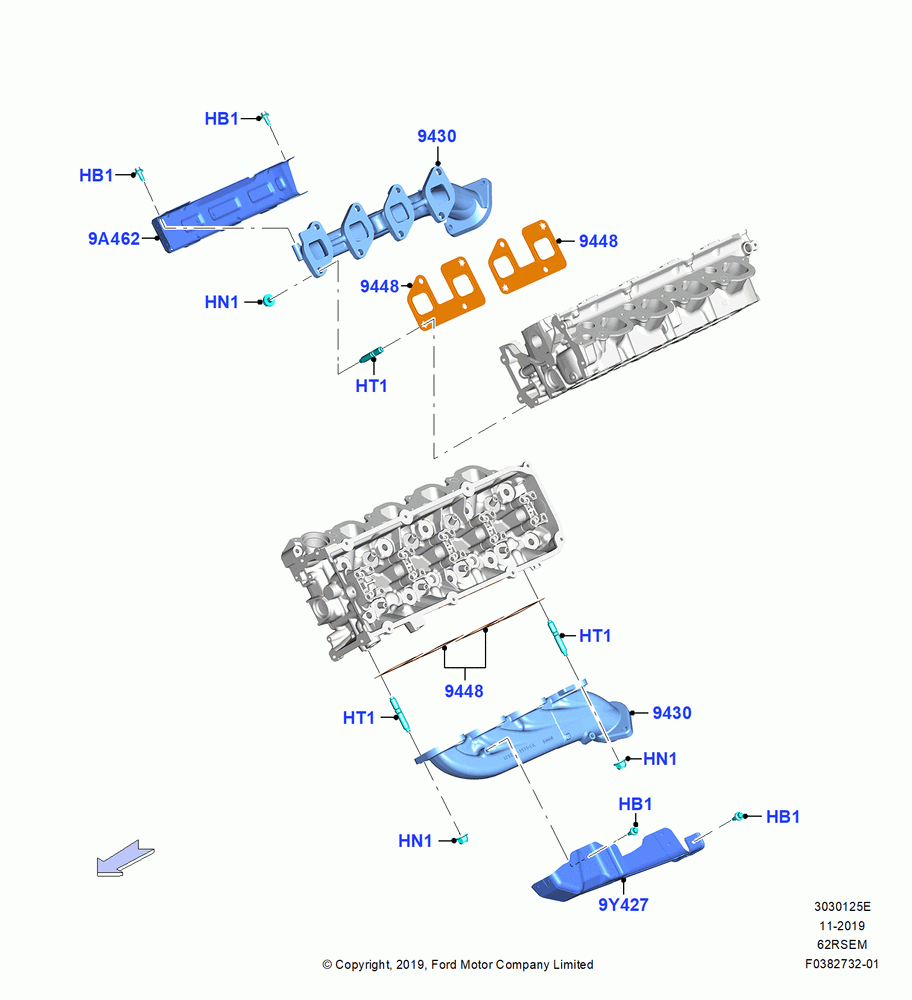 25E - Exhaust Manifold, 6.2L 16V OHC NA V8 Gas; 04/NOV/2019