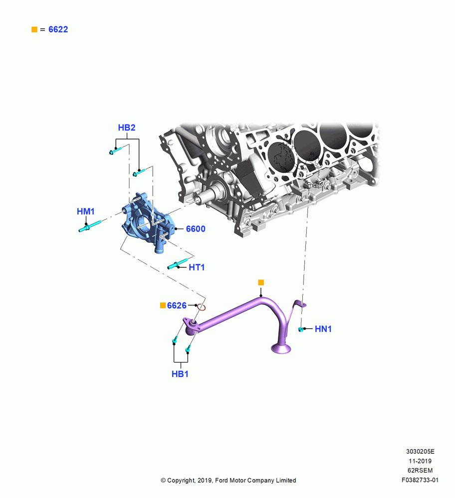 05E - Oil Pump, 6.2L 16V OHC NA V8 Gas; 04/NOV/2019